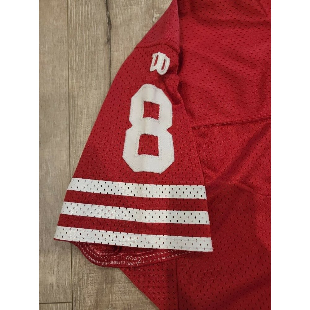 Authentic Game 1993 San Francisco 49ers Steve Young Red Jersey Old Wilson 42 - Picture 6 of 9